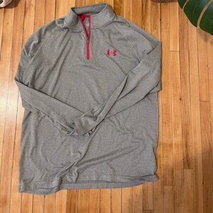 Under Armour Light Gray Quarter-Zip Pullover with Pink Accents